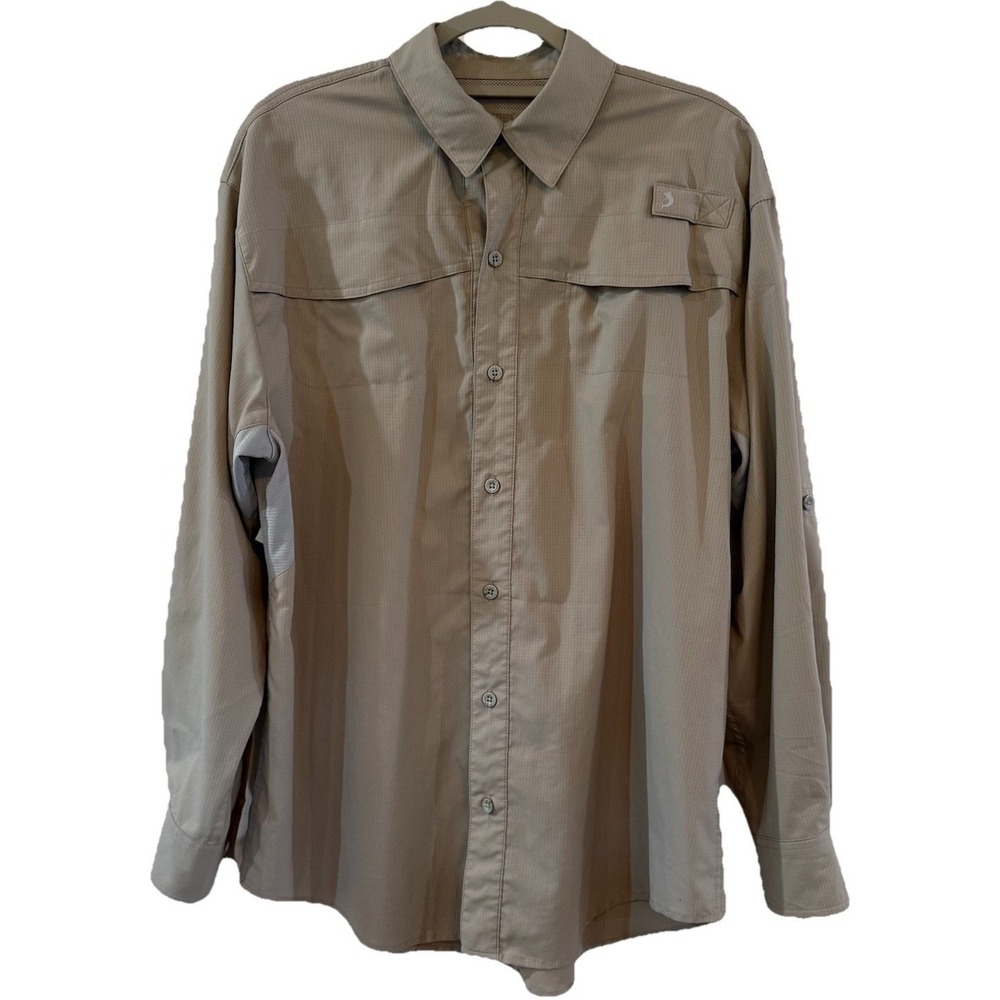 Reel Legends Mariner II Mens Ripstop Vented Fishing Shirt Long Sleeve Medium